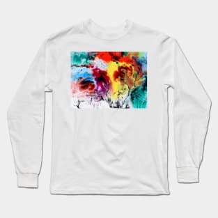 Multicolored Abstract Painting Long Sleeve T-Shirt